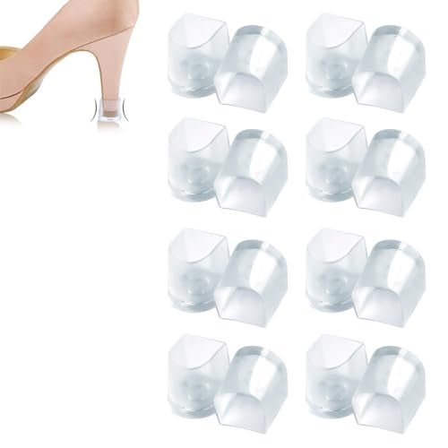 JSHshield Latin Heel CapHigh Heel Protective Heel CapsDance Heel CoverHeel Stoppers Heel Repair CapsTransparent High Heel Cover Cups Perfect for Weddings Races Formal Occasions and Events - Image 2