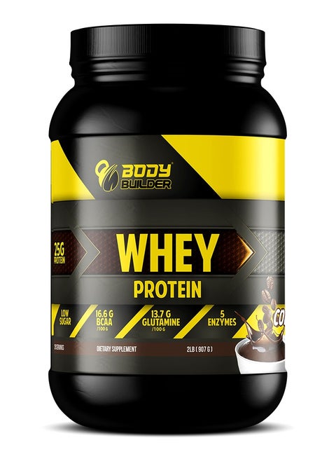 100% whey protein - Coffee Flavor - 2lb, Elite Whey Protein Blend for Optimal Muscle Growth and Recovery, Rich in BCAAs, Glutamine and Digestive Enzymes, perfect post workout fuel
