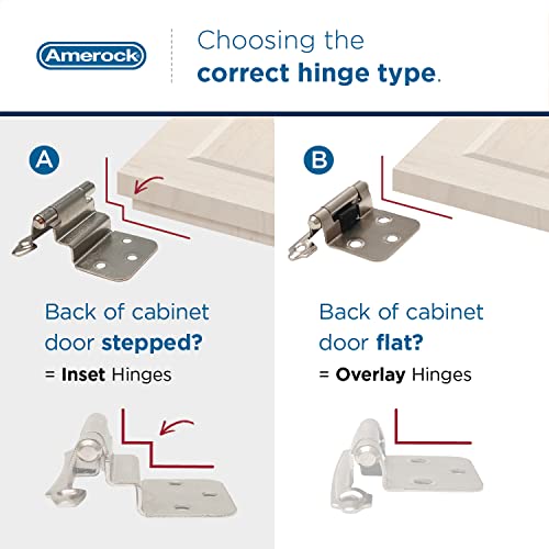 Amerock BPR7329G9 | Face Frame Cabinet Hinge | Variable Overlay 𝐇inge | Sterling Nickel | 2 Pack | Self-Closing 𝖧inge | Face Mount ᕼinge | Cabinet Door 𝙷inge - Image 4
