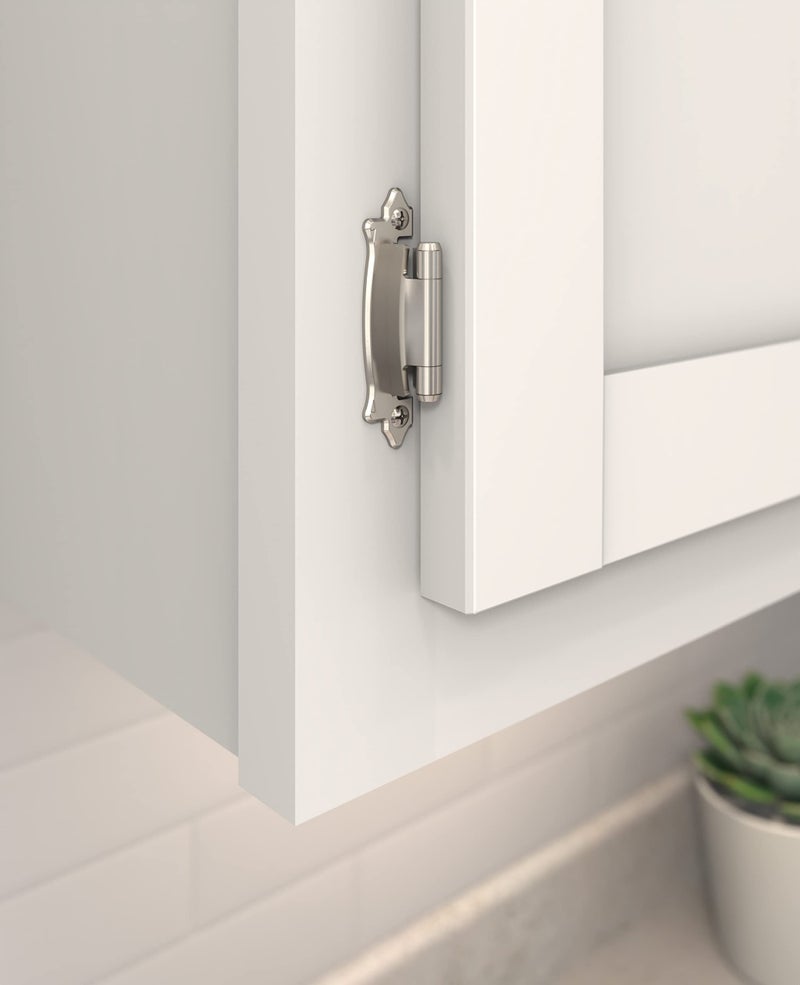 Amerock BPR7329G9 | Face Frame Cabinet Hinge | Variable Overlay 𝐇inge | Sterling Nickel | 2 Pack | Self-Closing 𝖧inge | Face Mount ᕼinge | Cabinet Door 𝙷inge - Image 2