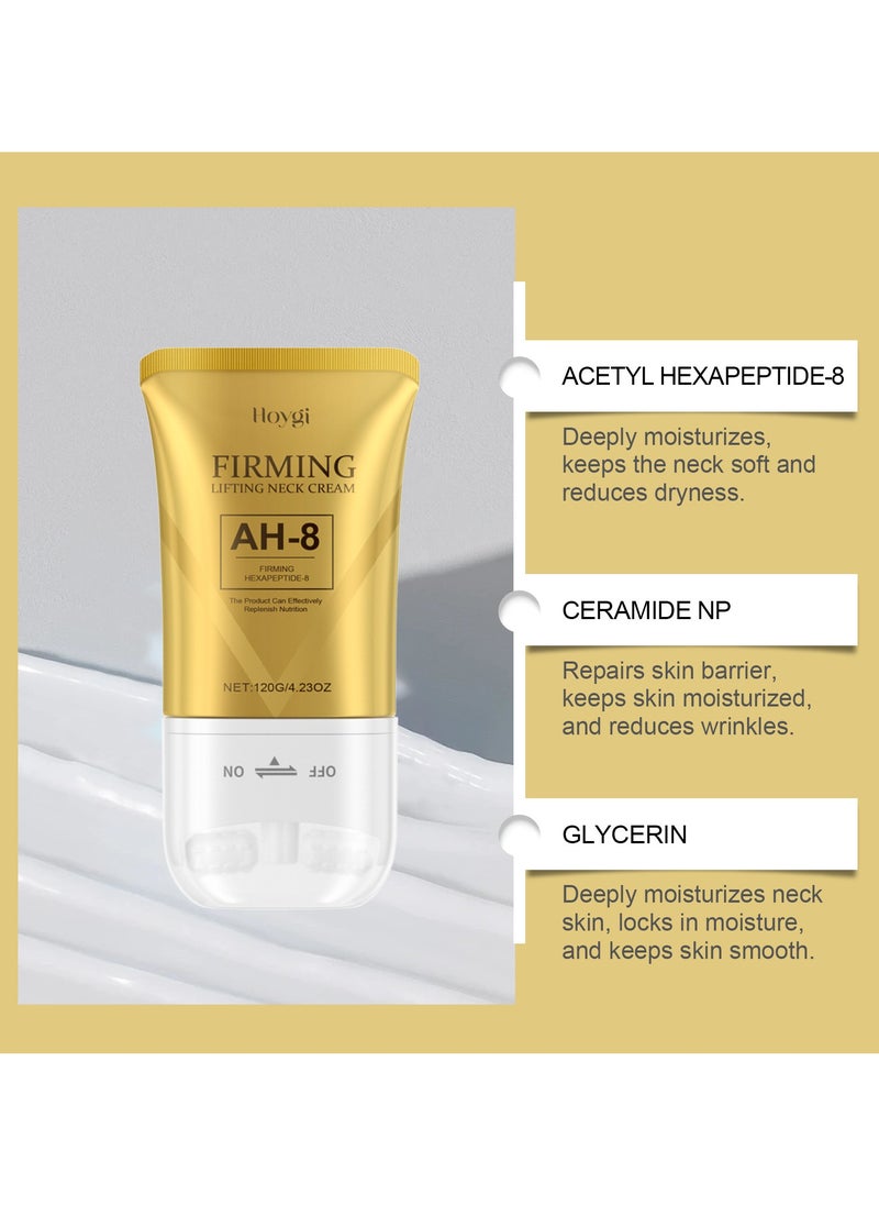 Hoygi - Ah-8 Firming Neck Cream,Firming Neck Cream With Roller,Anti-Aging,Hydrating & Lifting,120g/4.23oz (1PCS) - Image 1