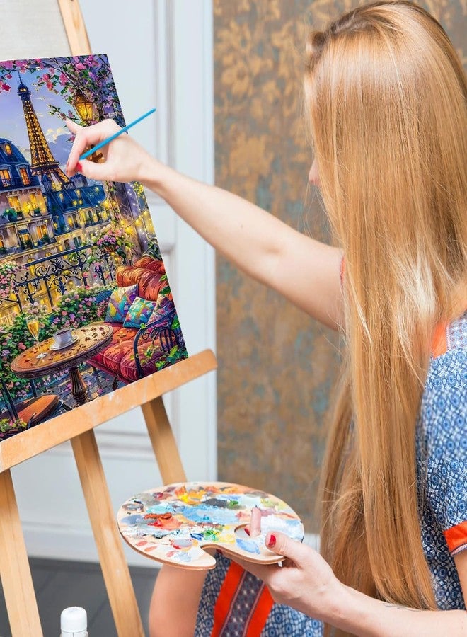 Mrnsiet Paint by Numbers Kit for Adults Beginners, City View Art Adult Paint by Numbers on Canvas, Paris Balcony Scene Acrylic Painting Crafts for Home Decor (16x20inch) - Image 5