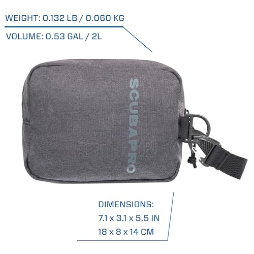 SCUBAPRO Definition Mask 2 Dive Bag with Webbing Strap for Scuba Diving Gear, Premium Recycled Two-Tone Gray Fabric - Image 4