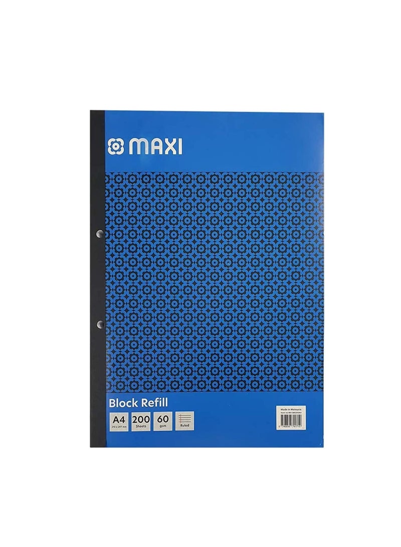 Maxi Refill Pad A4 (210X297Mm) 60Gsm 200 Sheets Ruled
