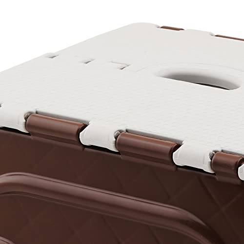 Primelife 7 Inches Plastic Super Strong Folding Step Stool for Adults and Kids, Kitchen Stepping Stools, Garden Step Stool Kitchen Stool (Brown - White)(Prime) - Image 3