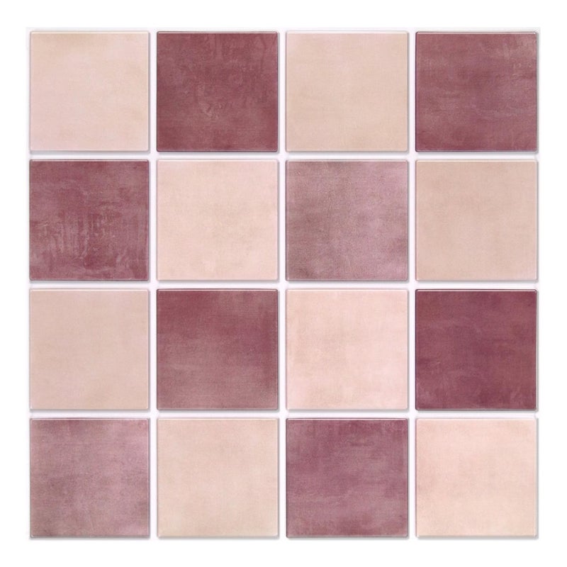 Commomy 10 Pcs Matte 3D Peel and Stick Tile 11.8"x11.8" Ultralight PVC Square Peel and Stick Backsplash for Kitchen Stick on Tiles for Bathroom,Living Room,Fireplace,Interior Wall Decor,Dusty Rose - Image 1