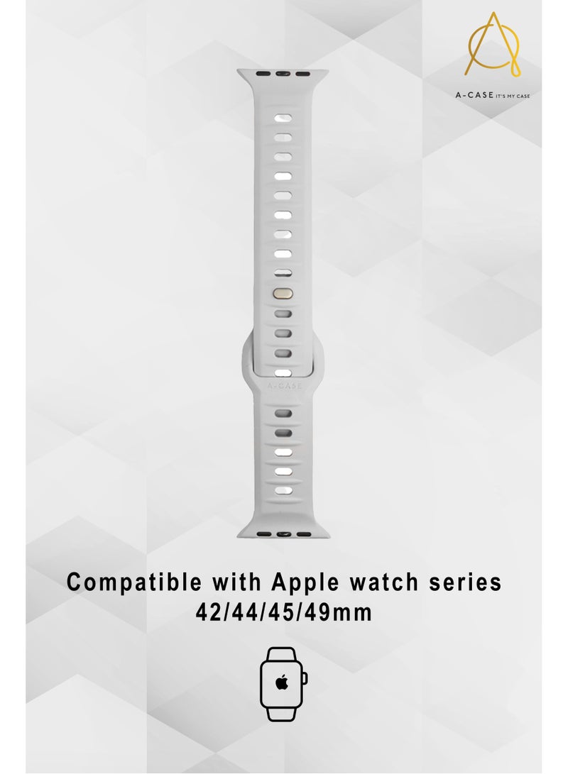 A-Case Series Amasra Compatible with Apple watch series 42/44/45/49mm Silicone Band Patented bidirectional connectors Strong magnetic attachment for easy length adjustment and secure fit Soft UV treated FKM SILICONE for lasting smooth finish Waterproof and washable - Orange - Image 4