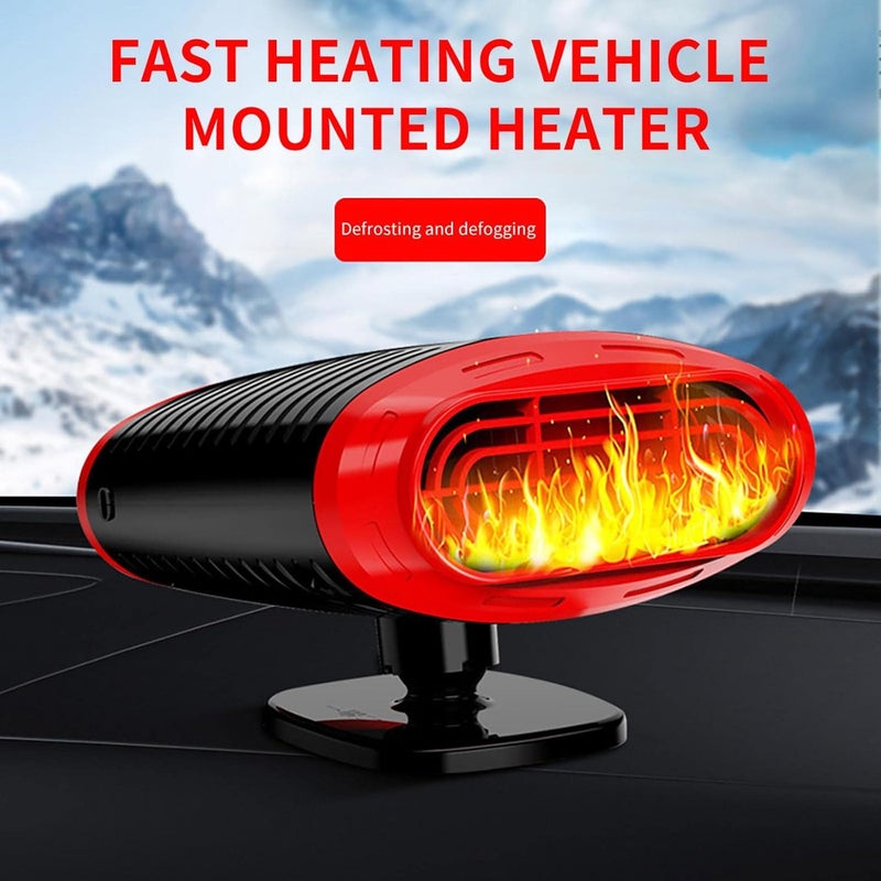 cheekyglo Car Heater, Universal 12V Winter Car Heater, Rotatable Defogging Heater, Fast Heating Heater, 2 in 1 Auto Car Heater Cooling Fan Defroster Defrost Windscreen Window Demister (Gray) - Image 4