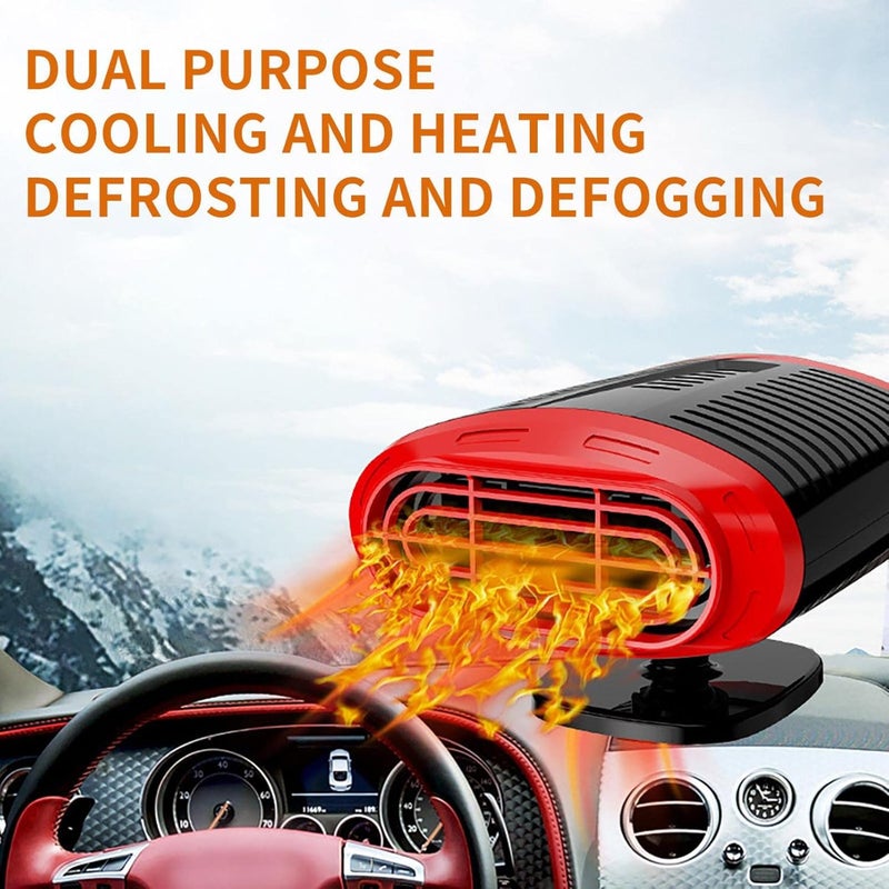 cheekyglo Car Heater, Universal 12V Winter Car Heater, Rotatable Defogging Heater, Fast Heating Heater, 2 in 1 Auto Car Heater Cooling Fan Defroster Defrost Windscreen Window Demister (Gray) - Image 5