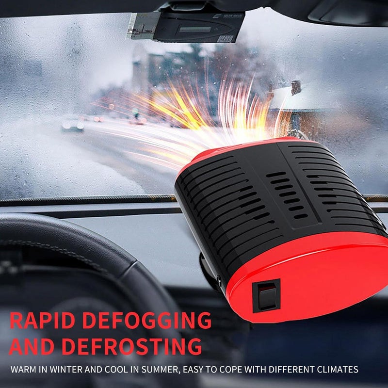 cheekyglo Car Heater, Universal 12V Winter Car Heater, Rotatable Defogging Heater, Fast Heating Heater, 2 in 1 Auto Car Heater Cooling Fan Defroster Defrost Windscreen Window Demister (Gray) - Image 3