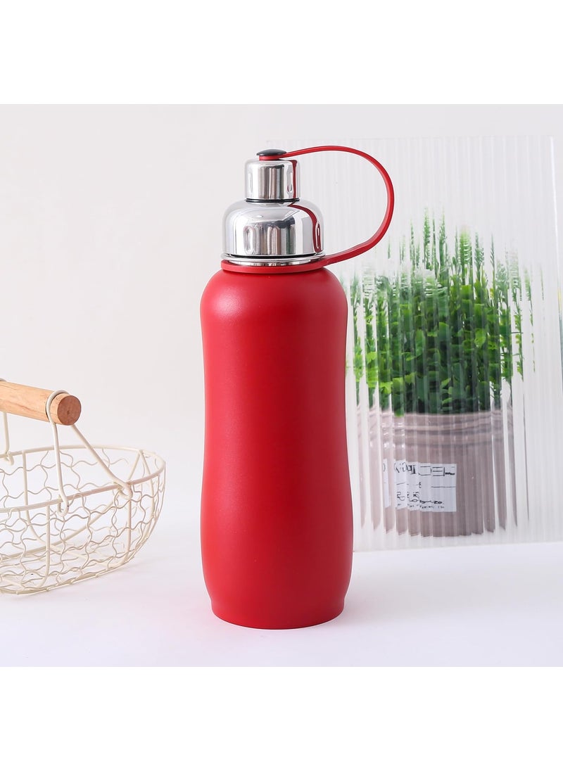 Kuber Industries Kuber Industries Vacuum Insulated Stainless Steel Water Bottle with Sipper and Handle | Leakproof, BPA Free, Rustproof | 750 ML | Red  - Image 1