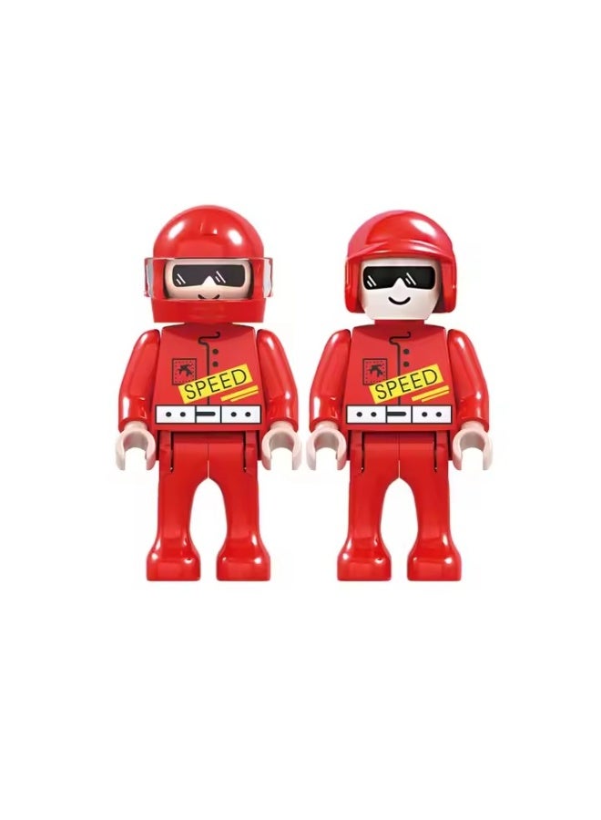 كوجو مجموعة مكعبات بناء – قاعدة سباق المدينة مع سيارة ومجسمات - Image 2