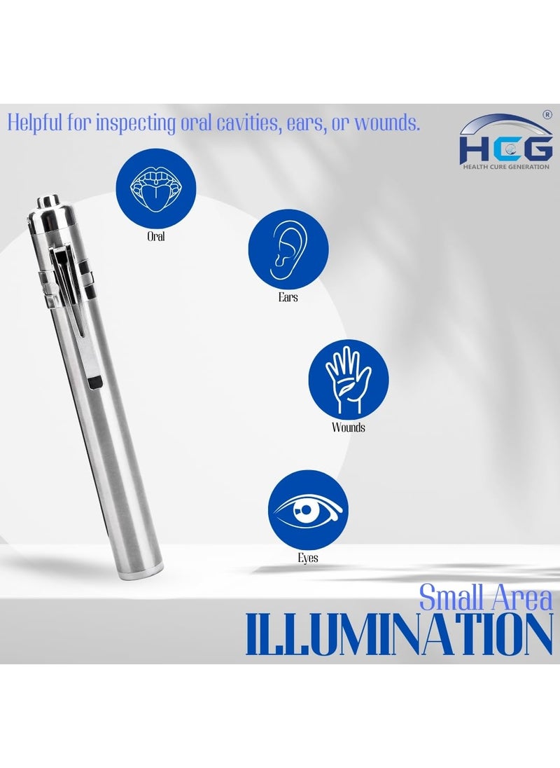 HCG Health Cure Generation HCG Health Cure genetaion Aluminium Pocket Pen Torch for Doctors Nurses Medical Students Moon Light Super Bright Free Long Durable Battery  - Image 5