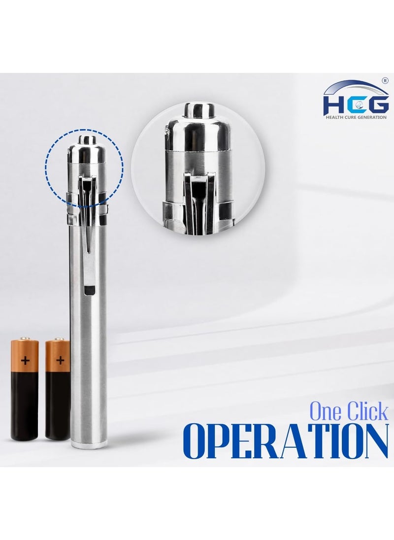 HCG Health Cure Generation HCG Health Cure genetaion Aluminium Pocket Pen Torch for Doctors Nurses Medical Students Moon Light Super Bright Free Long Durable Battery  - Image 3