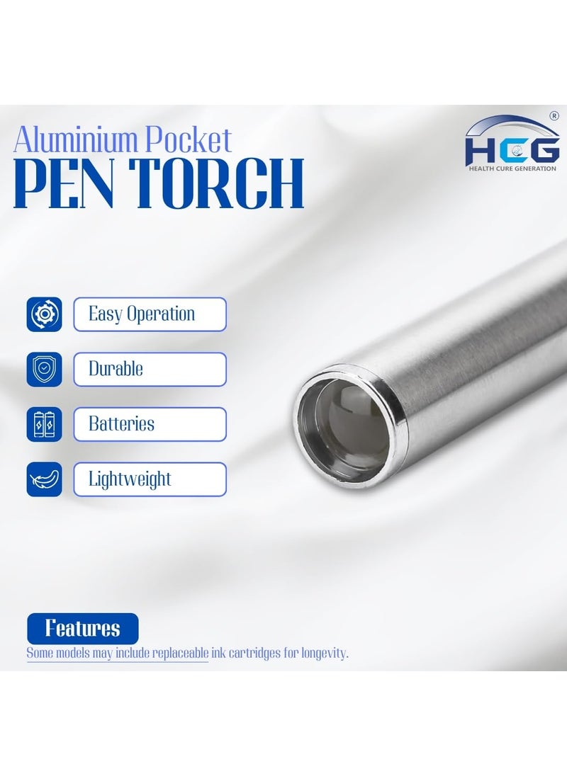 HCG Health Cure Generation HCG Health Cure genetaion Aluminium Pocket Pen Torch for Doctors Nurses Medical Students Moon Light Super Bright Free Long Durable Battery  - Image 4