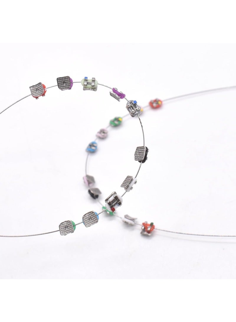 هالونهي زينة مؤقتة للأسنان بأسلاك معدنية، وقوس معدني، وربطات تقويم الأسنان، ودعائم تدريب لطلاب طب الأسنان (أسود) - Image 3