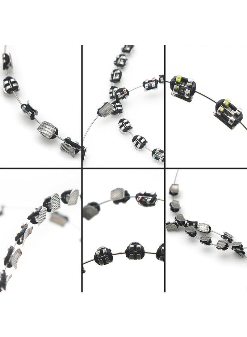 هالونهي زينة مؤقتة للأسنان بأسلاك معدنية، وقوس معدني، وربطات تقويم الأسنان، ودعائم تدريب لطلاب طب الأسنان (أسود) - Image 5