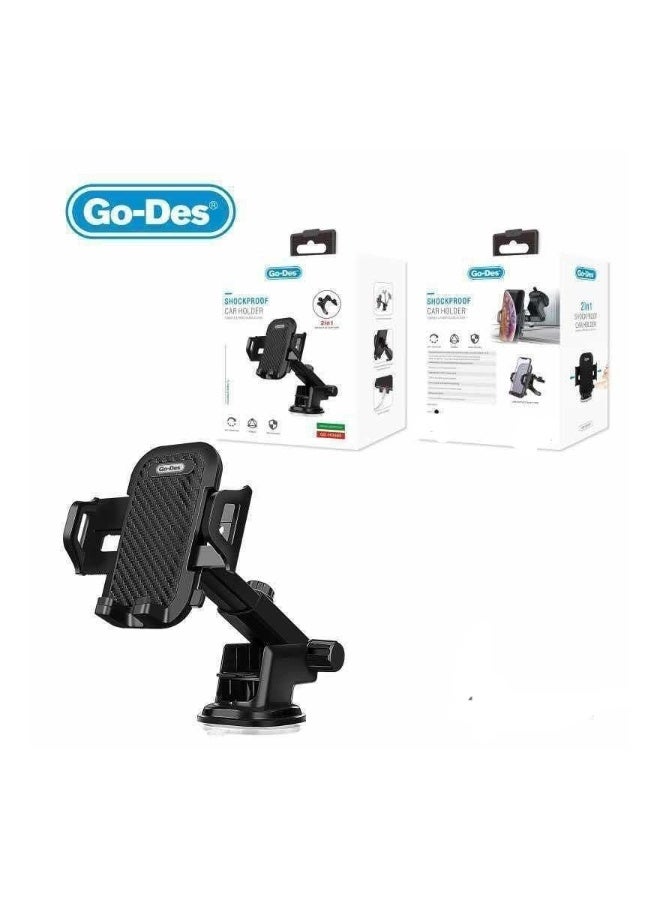 GO-DES Shockproof Car Holder With 360 Degree Rotation Free Stretch Automatic Clip - Image 2