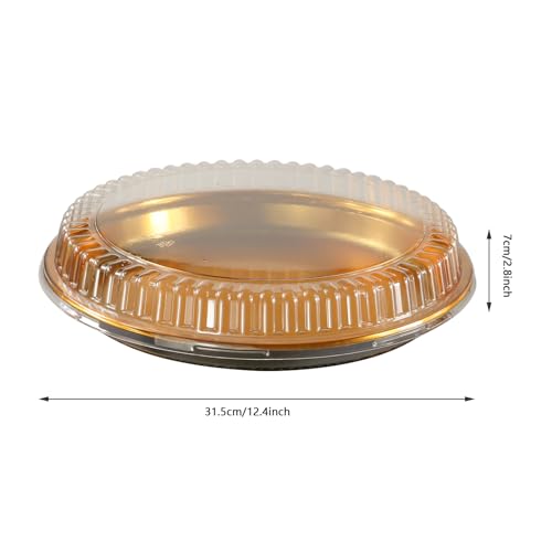 Tamnjvrr 5 Pcs Disposable Pie Carrier with Clear Lid Round Cake Cupcake Container for Pies Cake Slice Candy Pizza Salads Meal Prep 12 Inch - Image 3