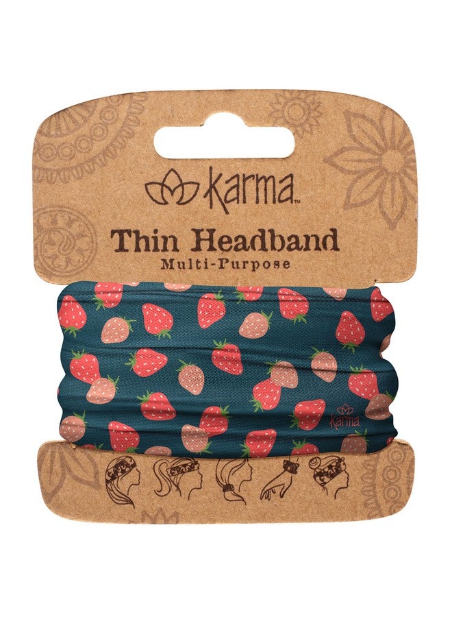 كارما عصابة رأس الفراولة للنساء عصابة رأس من القماش الرقيق ووشاح شعر قابل للتمدد - Image 1