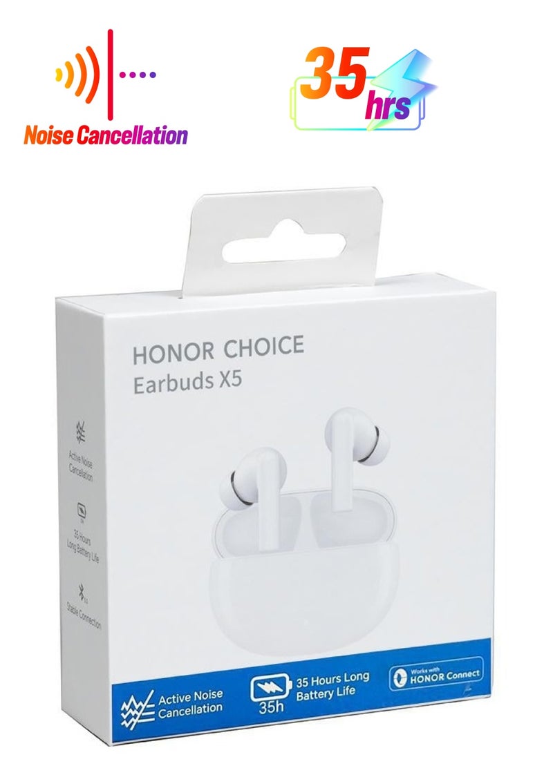 Honor Choice - Earbuds X5 with a 35 Hour Battery Life and Noise Cancellation White - Image 1