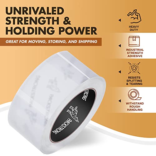 Packstrong Industrial Grade Clear Packing Tape 6 Rolls - 110 Yards per Roll - 3" Wide x 2.5 mil Thick, Acrylic Adhesive Heavy Duty Tape for Box Office Moving Packaging Shipping - Image 2