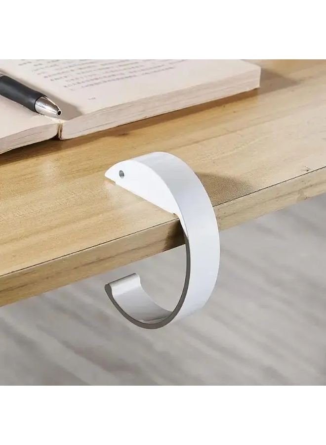 قطعة واحدة من خطاف الحقيبة المحمول الرمادي، رف معدني جانبي للطاولة، حامل حقيبة يد وحقيبة ظهر، ملحق مكتبي، منظم مساحة عمل للطلاب. - Image 5