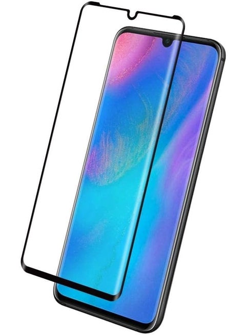 واقي شاشة زجاجي مقوى ثلاثي الأبعاد لهاتف هواوي P30 Pro شفاف/أسود