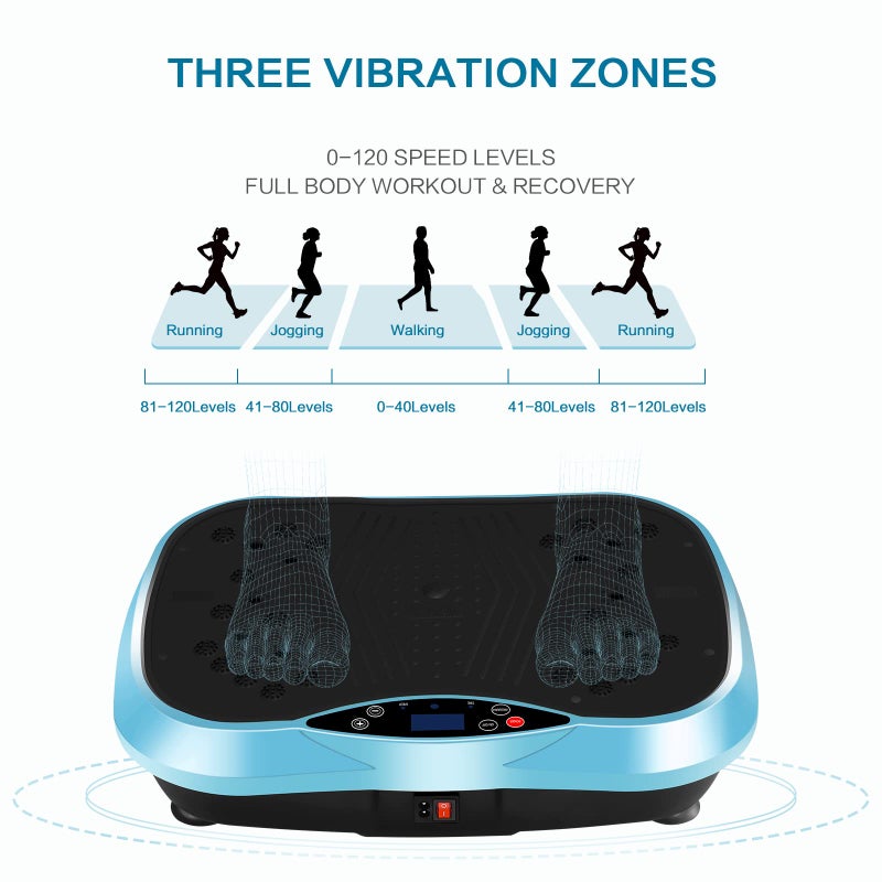 YOKELE Vibration Plate Exercise Machine - Whole Body Fitness Vibration Platform - Home Training Equipment for Recovery & Wellness & Weight Loss + Resistance Bands + Remote (Black) - Image 4