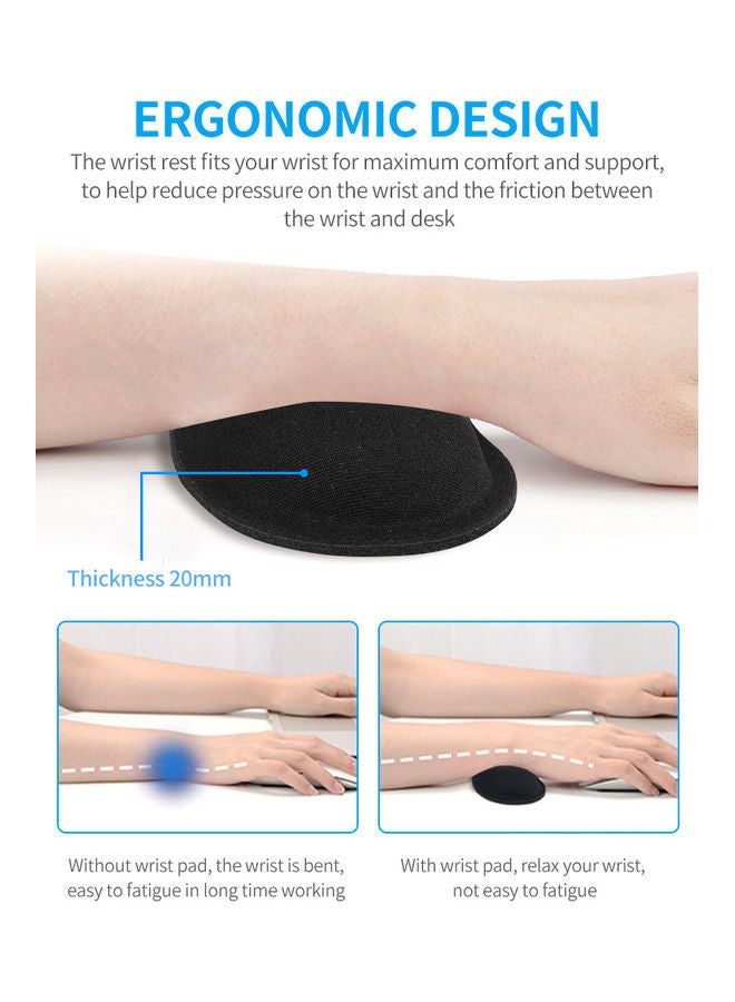 NIBEMINENT Soft Memory Foam Mouse Wrist Pad Black - Image 3