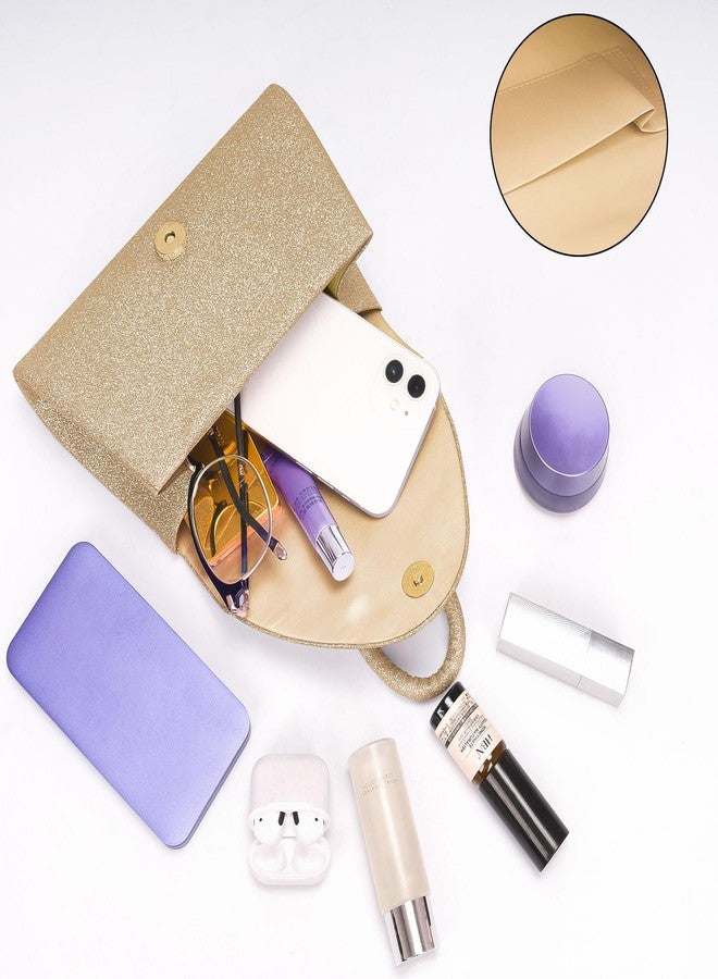 Larcenciel Women's Evening Handbags, Glitter Sequin Evening Purse w/Chain, Chic Top-Handle Ladies Clutch Shoulder Crossbody Wallet for Party Prom Wedding Cocktail Club Date Night,7.9x5.3x1.6in(Gold) - Image 5