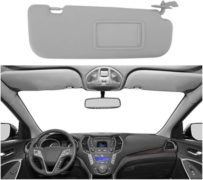 Vuzmode Gray Sun Visor with Makeup Mirror for Hyundai Elantra - Image 2