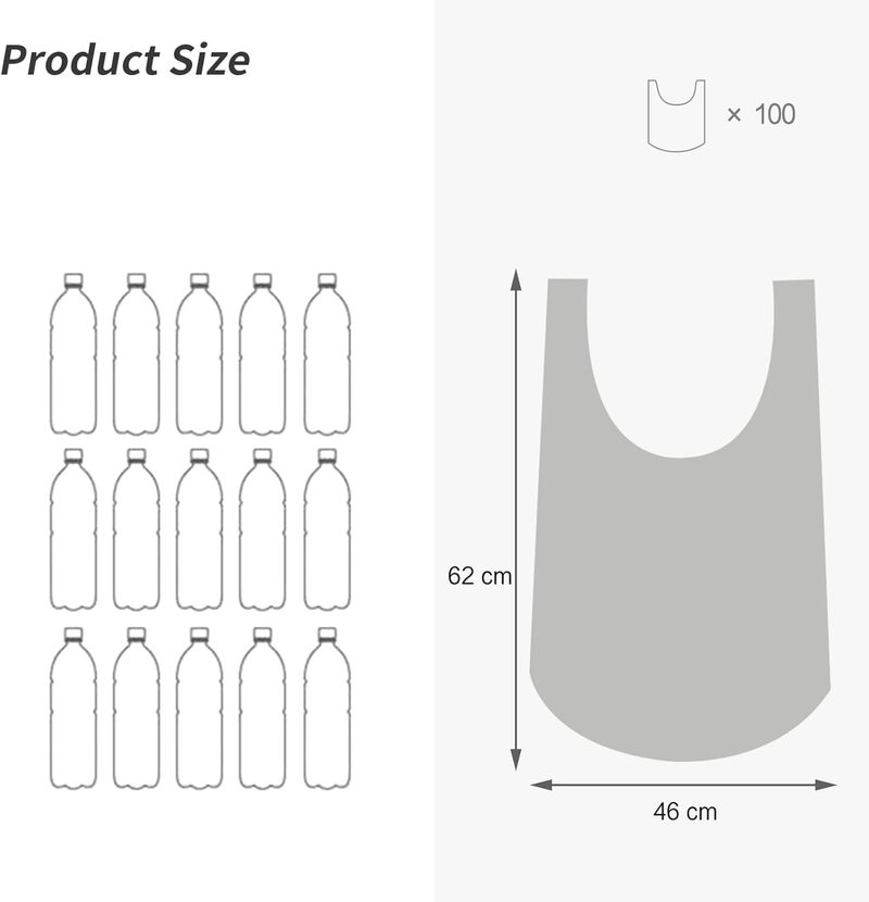 Maykela Garbage Bags Trash Bags 100 Pcs with Handle 5 Gallon Trash Plastic Bags[24.8 * 9.5 inch]for Home Kitchen Bedroom Office(Multi-color) Small - Image 2