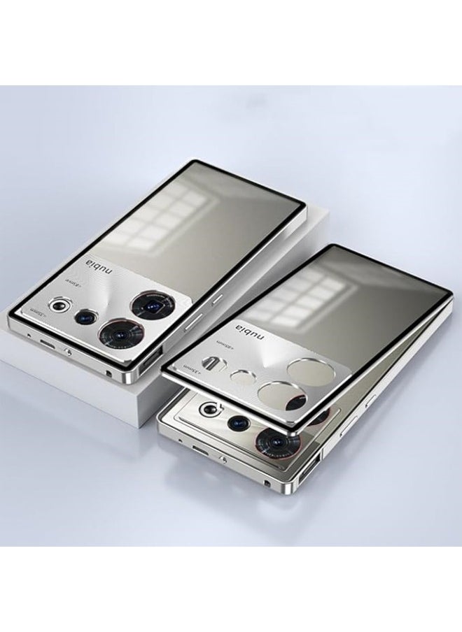 General - Case Compatible with Nubia Z50 Ultra 5G, Magnetic Metal Frame+Matte Translucent Tempered Glass Back, Non Slip Shockproof Case with Camera Protector - Image 1