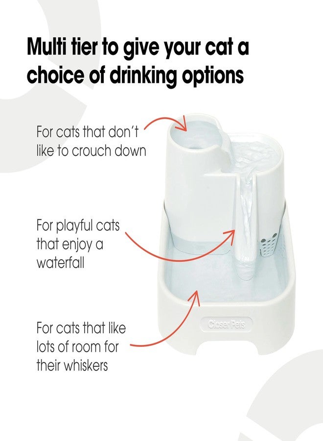 Cat Mate Multi-Level Pet Water Fountain (335) - BPA and BHT Free 3-Stage Filter, for Cats & Small Dogs, Quiet and Hygienic Drinking Fountain, 70 fl. Oz Capacity - Image 2