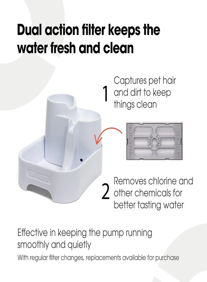 Cat Mate Multi-Level Pet Water Fountain (335) - BPA and BHT Free 3-Stage Filter, for Cats & Small Dogs, Quiet and Hygienic Drinking Fountain, 70 fl. Oz Capacity - Image 3