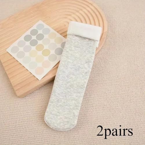 WKLOUYHE Mens Wool Socks Heavy Thick Socks Thermal Fuzzy Warm Comfort Crew Winter Socks For Women_Free Size(Pack Of 06 Light,With White Fur) - Image 2