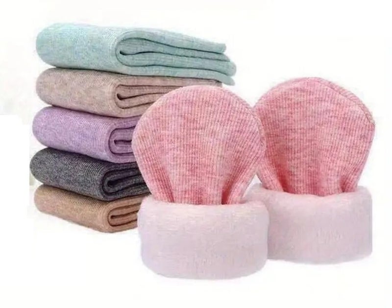 WKLOUYHE Mens Wool Socks Heavy Thick Socks Thermal Fuzzy Warm Comfort Crew Winter Socks For Women_Free Size(Pack Of 06 Light,With White Fur) - Image 1
