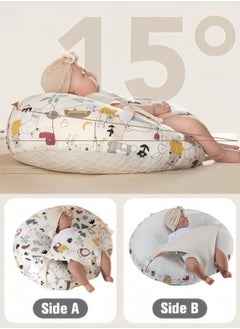 haleemy Baby Nursing Pillow for Breastfeeding, Multifunctional Toddler Look Up and Lying Pillows, Anti vomit Milk Babies Crib Headrest for Newborn and Infant, 30 Degree Incline, Enlarged and Widened  - Image 1