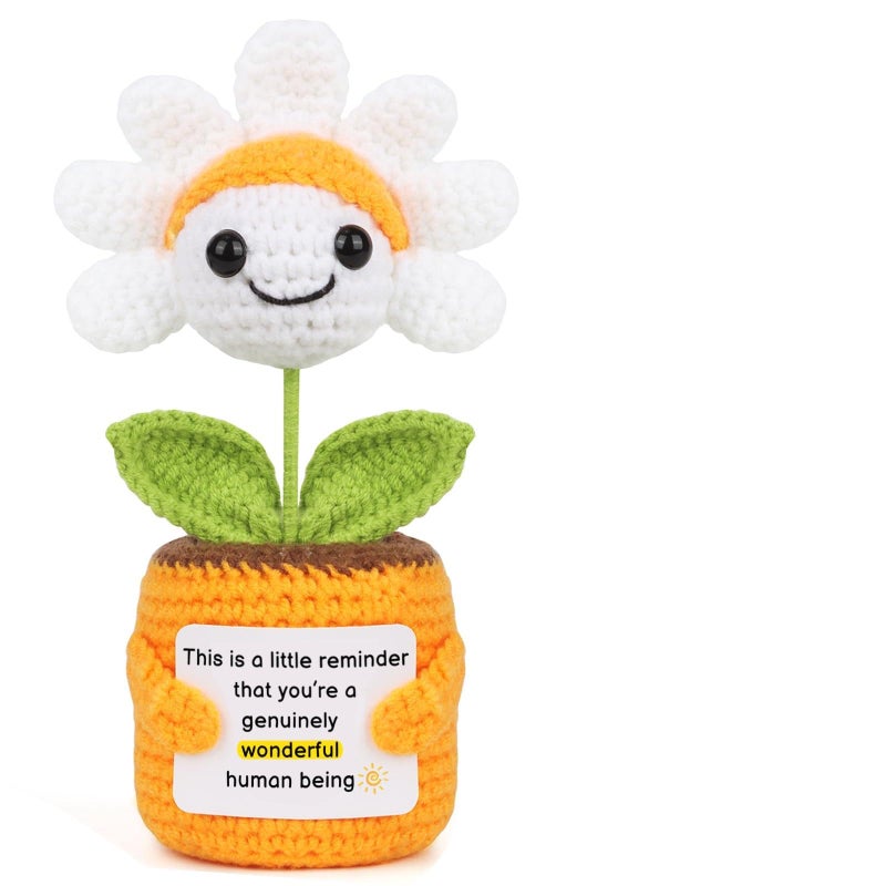 Sizobi Positive Crochet Coworkers Gifts, Handmade Emotional Support Flowers Plants Inspirational Birthday for Best Friend,Teacher, Sister, Mom, Appreciation Thank You Gift for Women,Men - Image 1