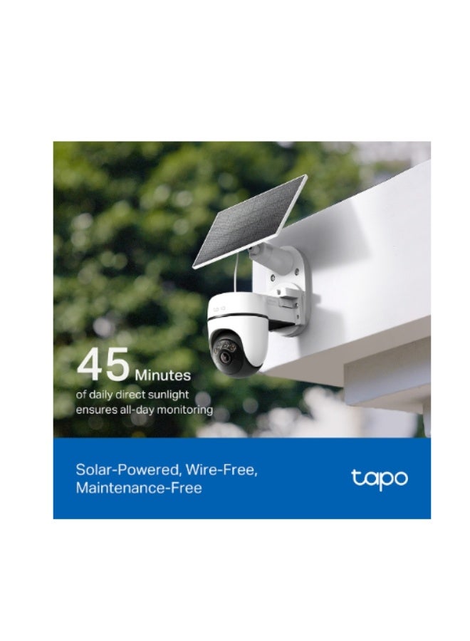 tapo Sun-Charged, Fully Guarded, 360° Protection Day & Night Solar-Powered Pan/Tilt Security Camera Kit - Image 3