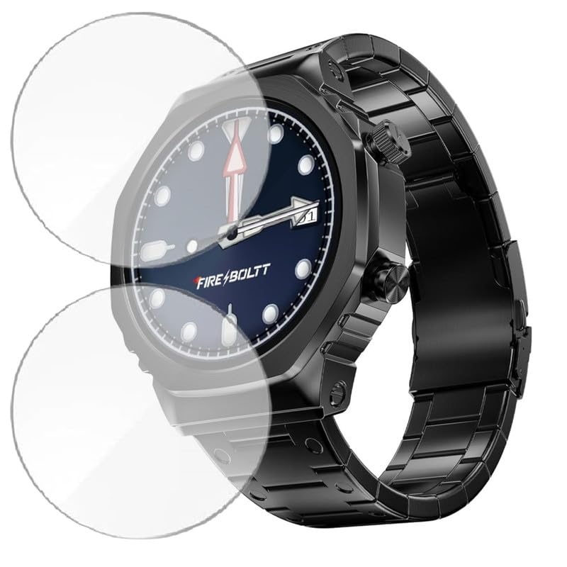 HELLOSCREEN 2 Pack | Screen Protector Guard for Fire Boltt Onyx | 1.43 inch | Smartwatch - Flexible & Ultrathin TPU Film, 9H Scratch Resistant, Bubble Free - Not a Tempered Glass - Image 1