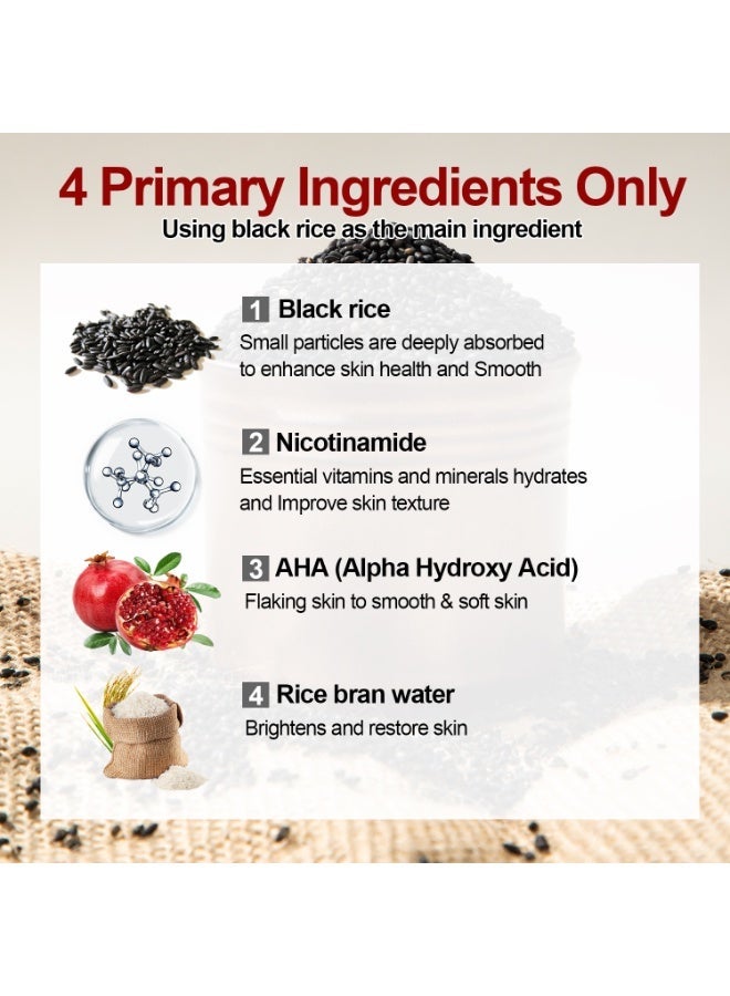 LANEMAY Peel Shot Glow Black Rice Peeling Ampoule with Rice Extract & AHA BHA, Gentle Exfoliating Serum for Dead Skin Cells, Niacinamide & Hyaluronic Acid, it can be used on the face, back, shoulders, and chest. Korean skincare, 3.38 fl  oz. - Image 3