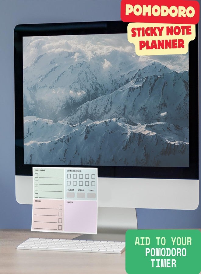 DAILY RITMO Pomodoro Planner Sticky To Do List | 8"x6" Productivity Goal Planning Notepad | Time Management Tools ADHD Organization Products for Work and Study - Image 3