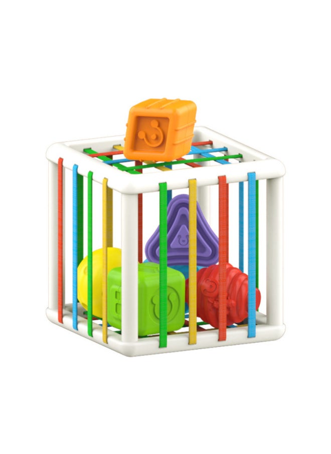 Generic - Baby Puzzle Rainbow Sesele Enlightenment Exercise Finger Grasp Push Push Music Shape Cognition Early Education Baby Toy-Color:Square Cessele - Image 1