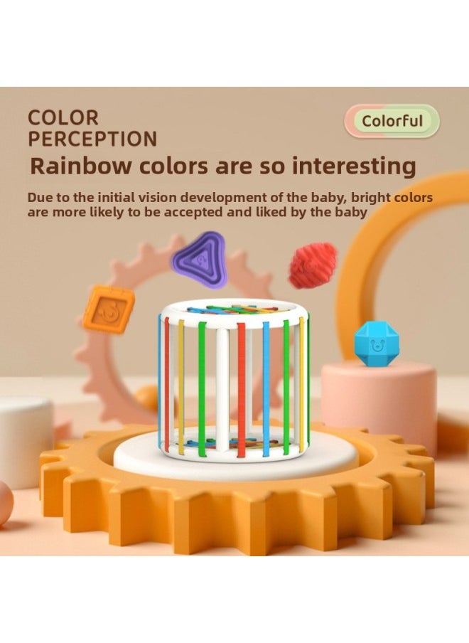 Generic - Baby Puzzle Rainbow Sesele Enlightenment Exercise Finger Grasp Push Push Music Shape Cognition Early Education Baby Toy-Color:Square Cessele - Image 1