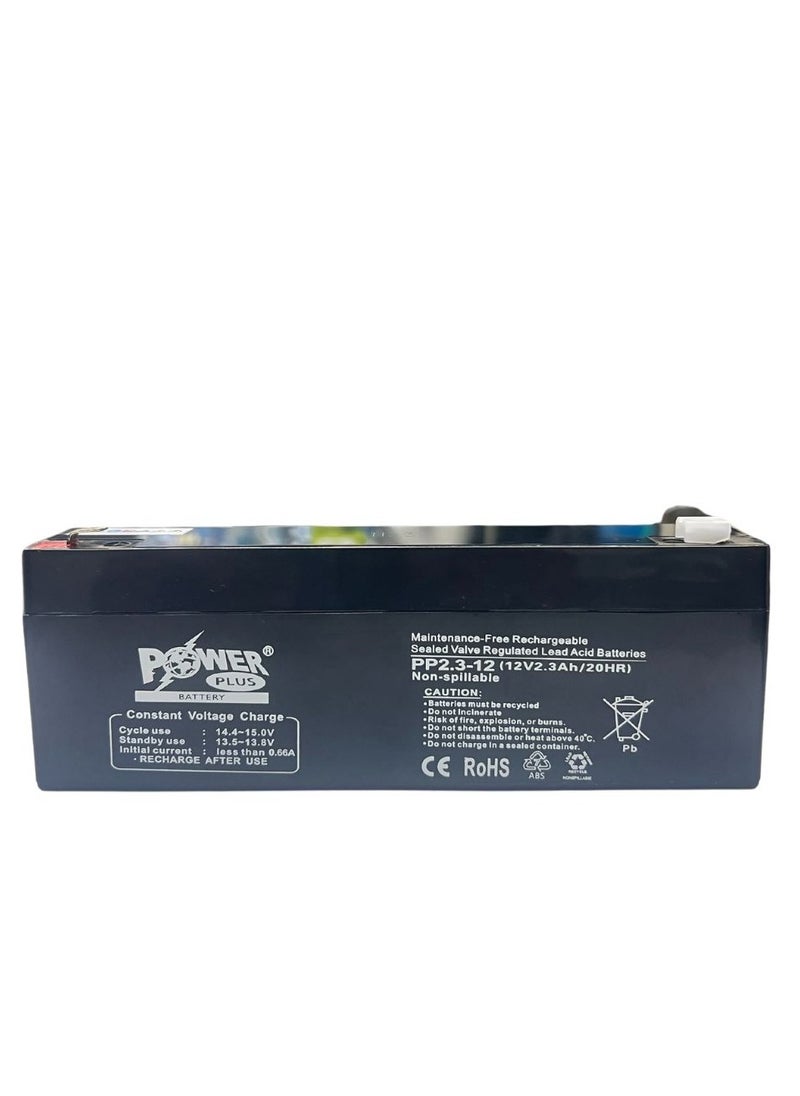 Power Plus - Power Plus Sealed Valve Regulated Lead Acid Battery PP2.3-12 12V 2.3Ah/20Hr - Image 1