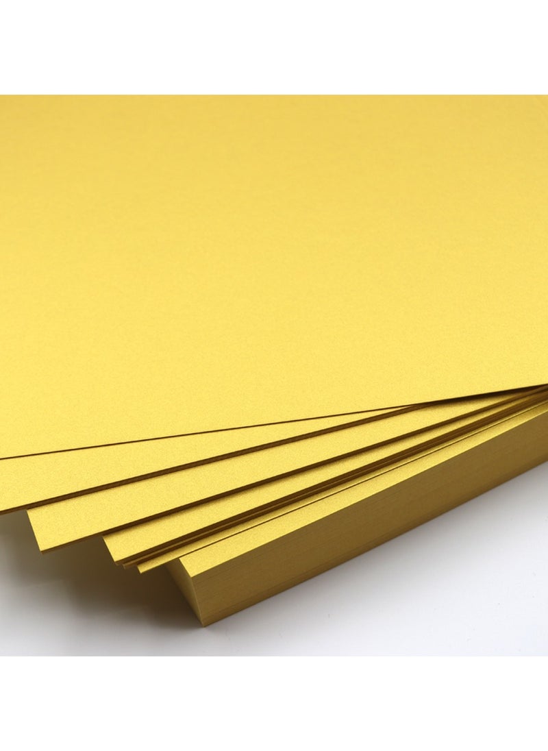 firstnock Yellow Gold Paper A4 285GSM 10 Sheets Gold colour thick premium paper shiny wedding card paper invitation card decoration office use home use special paper Gold Cardstock Golden Paper  - Image 1