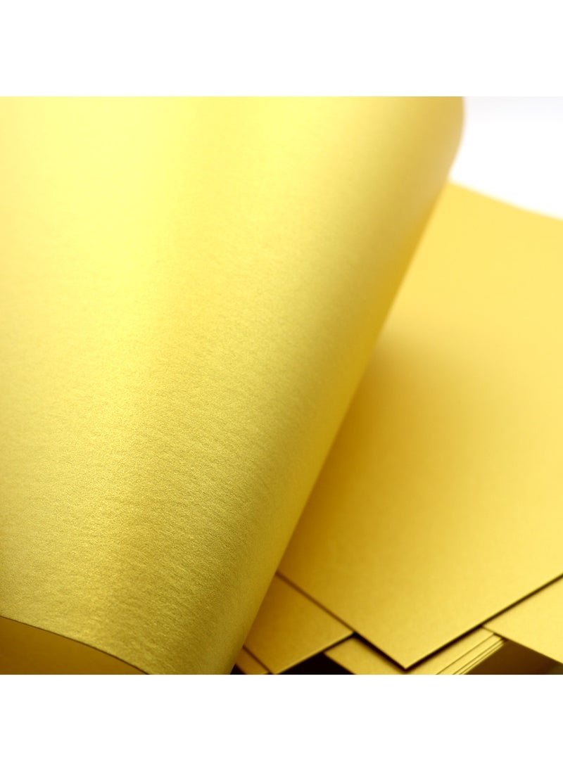 firstnock Yellow Gold Paper A4 285GSM 10 Sheets Gold colour thick premium paper shiny wedding card paper invitation card decoration office use home use special paper Gold Cardstock Golden Paper  - Image 4