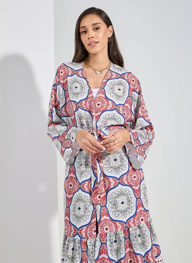Styli All Over Print Midi Kimono